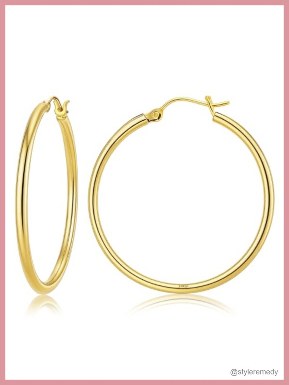 14K Gold Filled Hoop Earrings Thin Round Hoops 20mm 30mm 40mm